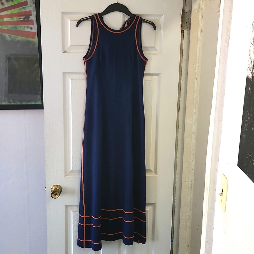Vintage 70s Maxi Open Back Dress